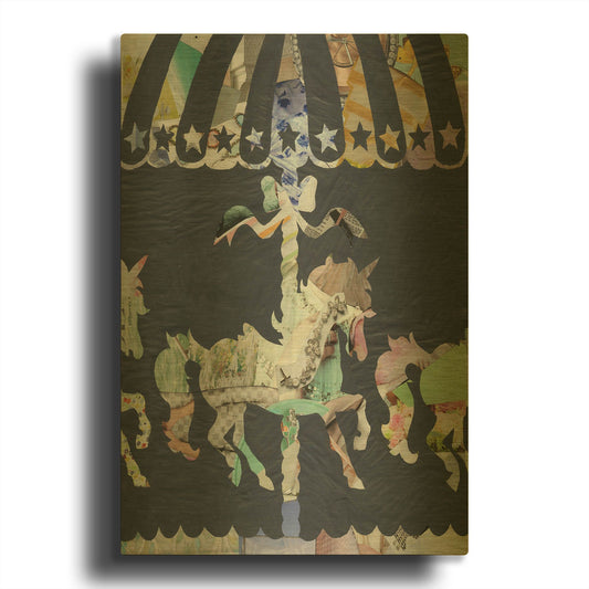 'Carousel' By Artpoptart Gold Metal Wall Art