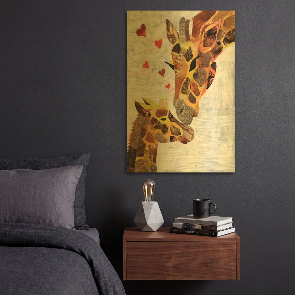 'Sweet Giraffes' By Artpoptart Gold Metal Wall Art