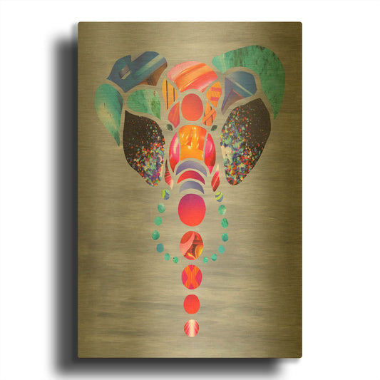 'Elephant Love' By Artpoptart Gold Metal Wall Art