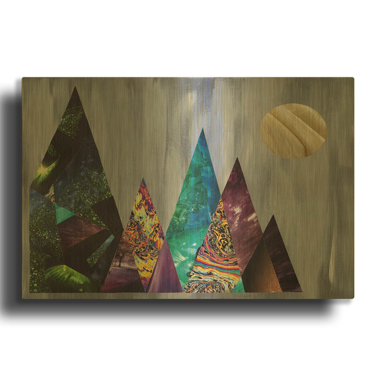 'Mountains' By Artpoptart Gold Metal Wall Art