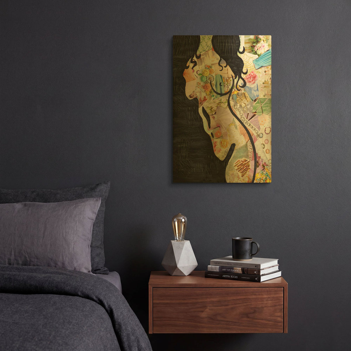 'Brunette' By Artpoptart Gold Metal Wall Art