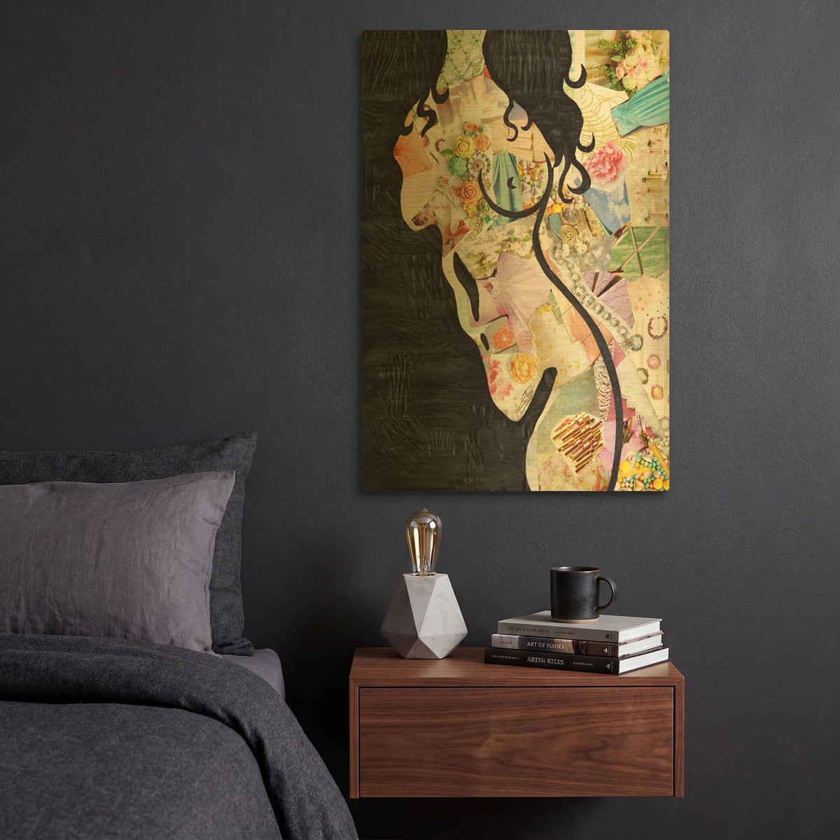 'Brunette' By Artpoptart Gold Metal Wall Art