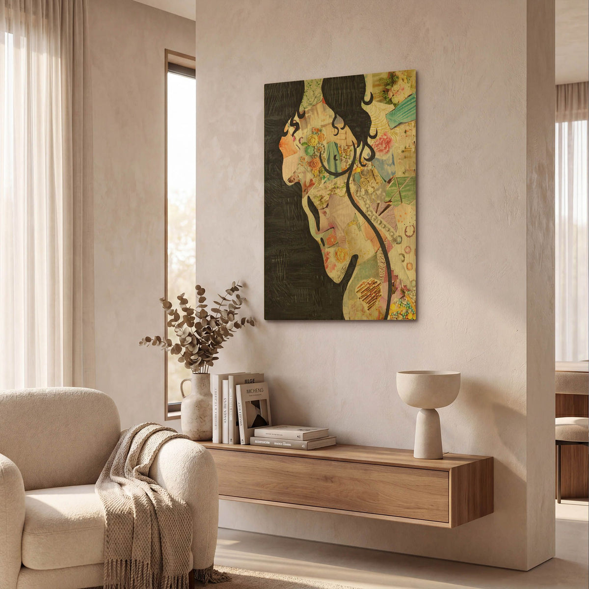 'Brunette' By Artpoptart Gold Metal Wall Art