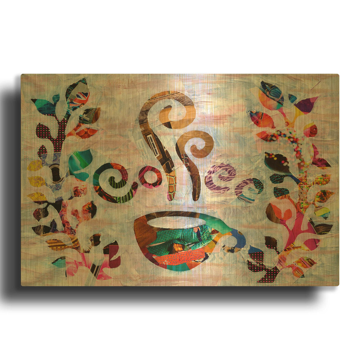 'Coffee' By Artpoptart Gold Metal Wall Art
