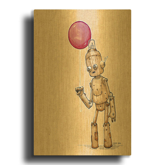 'Ink Bot Balloon' By Craig Snodgrass Gold Metal Wall Art