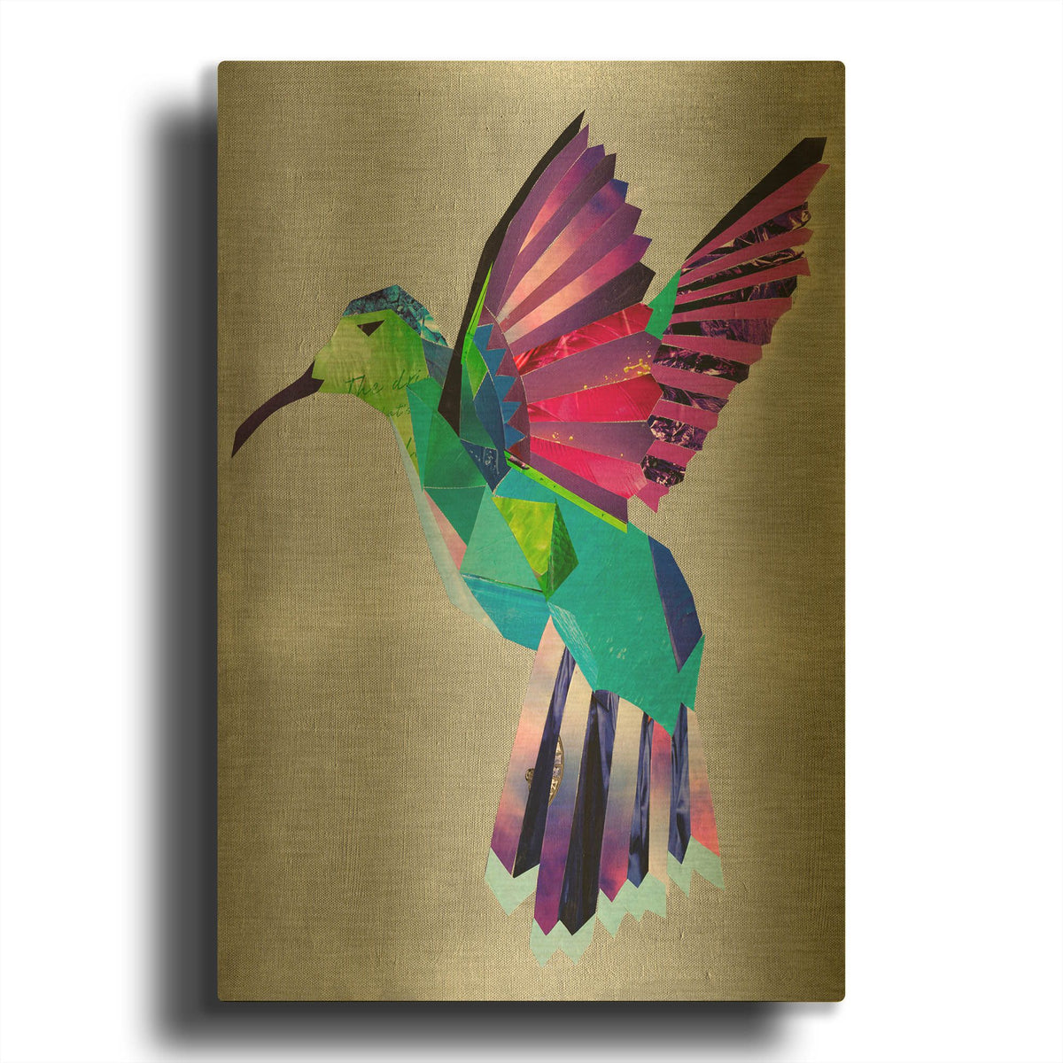 'Hummingbird' By Artpoptart Gold Metal Wall Art