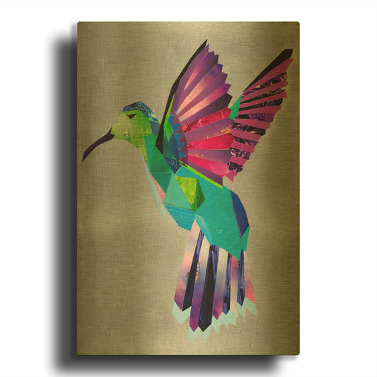 'Hummingbird' By Artpoptart Gold Metal Wall Art