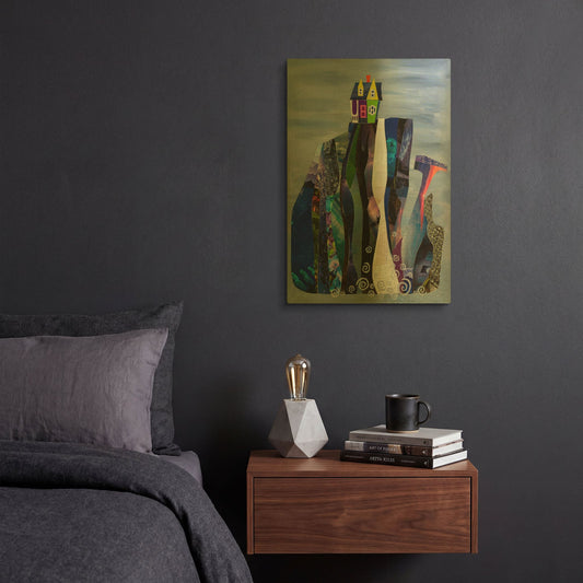 'Up 4' By Artpoptart Gold Metal Wall Art