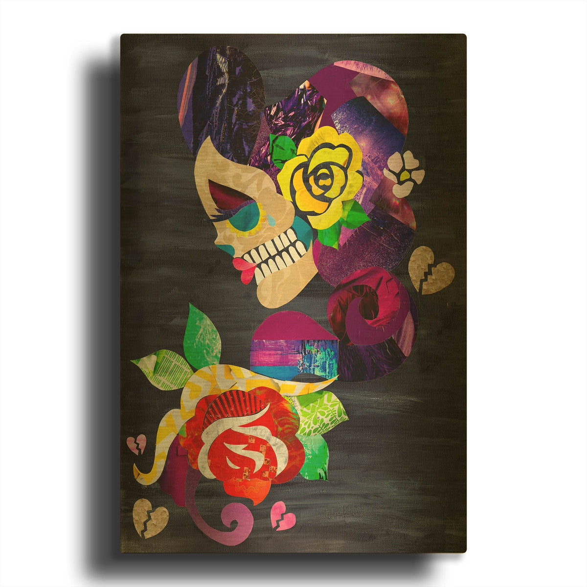 'Sad Skull' By Artpoptart Gold Metal Wall Art