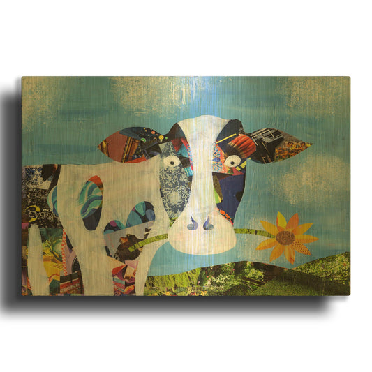 'Cow' By Artpoptart Gold Metal Wall Art