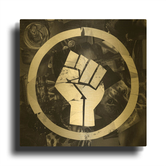 'Blm' By Artpoptart Gold Metal Wall Art