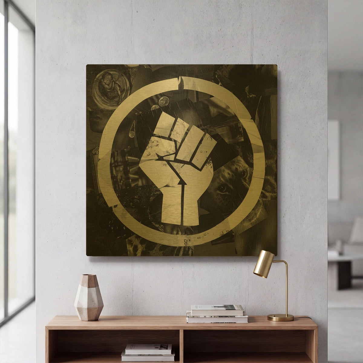 'Blm' By Artpoptart Gold Metal Wall Art