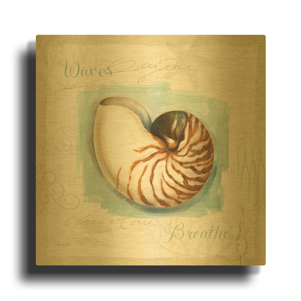 'Coastal Jewels II' By Lisa Audit Gold Metal Wall Art