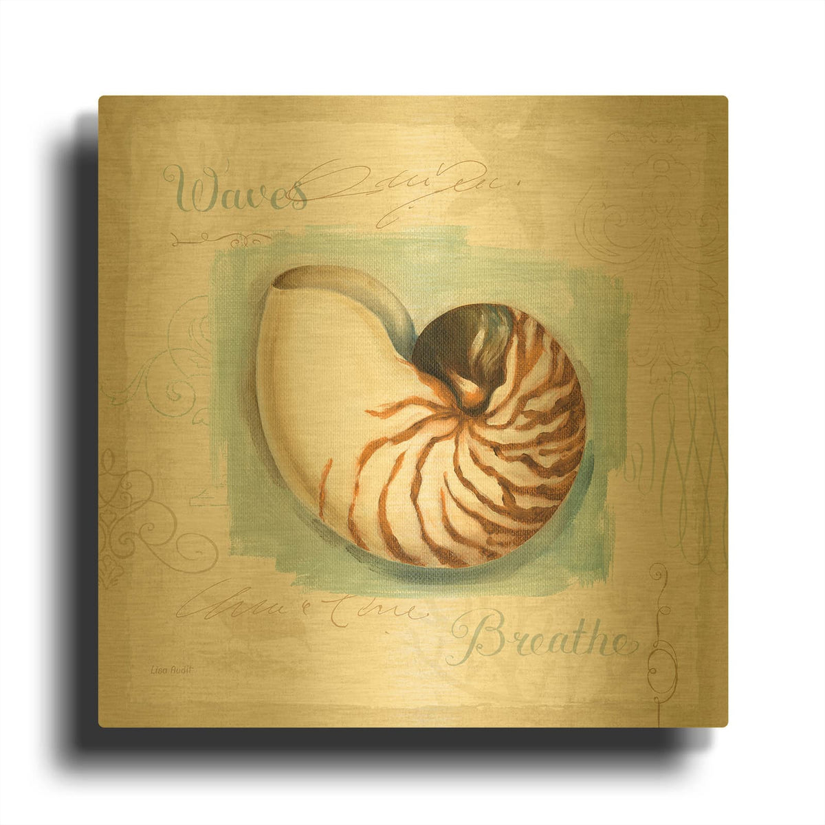 'Coastal Jewels II' By Lisa Audit Gold Metal Wall Art