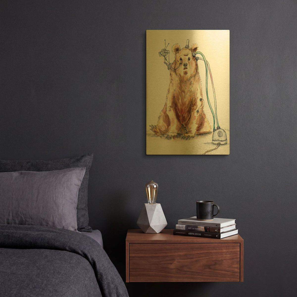 'Ruxpin' By Craig Snodgrass Gold Metal Wall Art