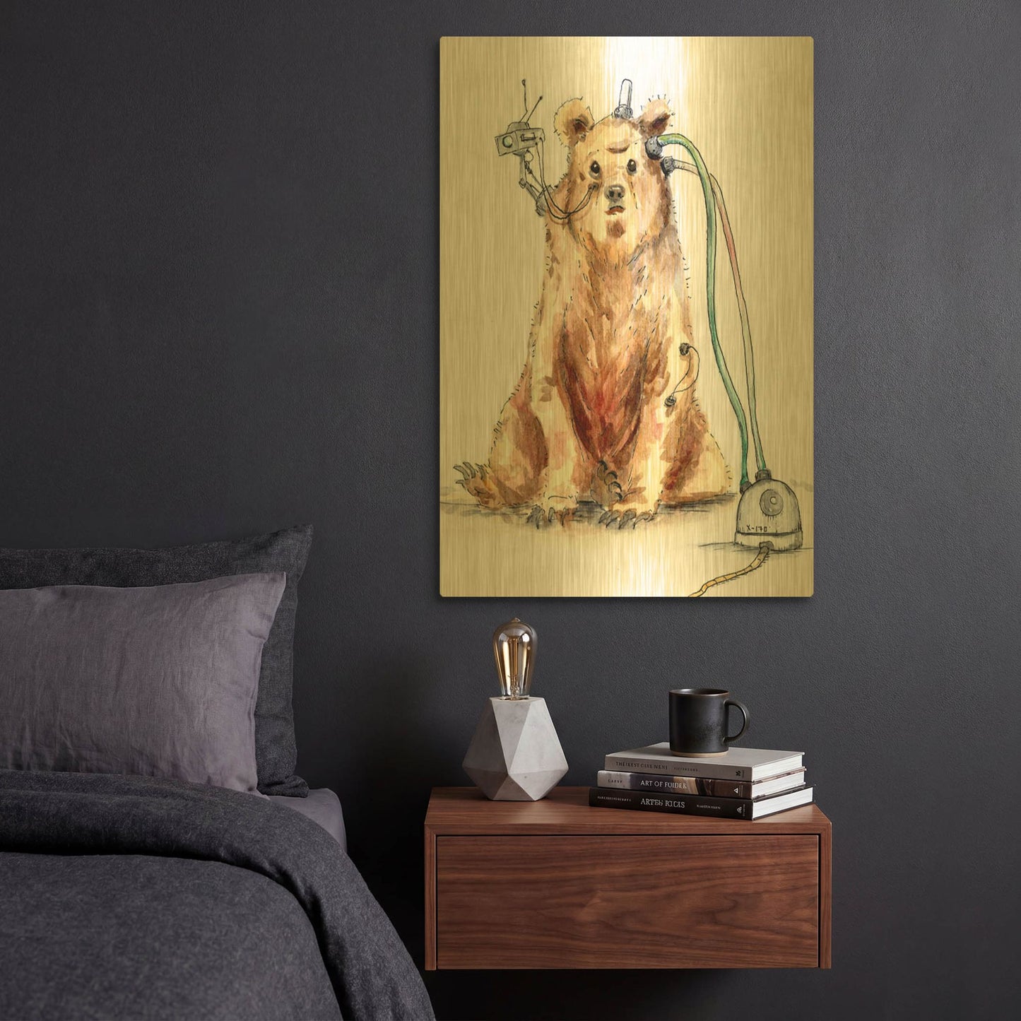 'Ruxpin' By Craig Snodgrass Gold Metal Wall Art