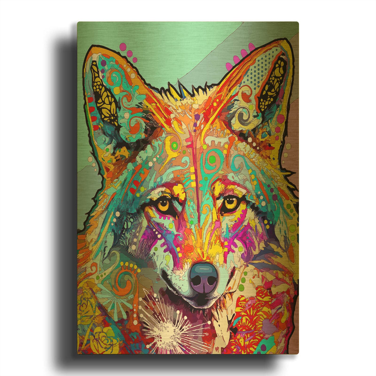 'Coyote' By Dean Russo Gold Metal Wall Art