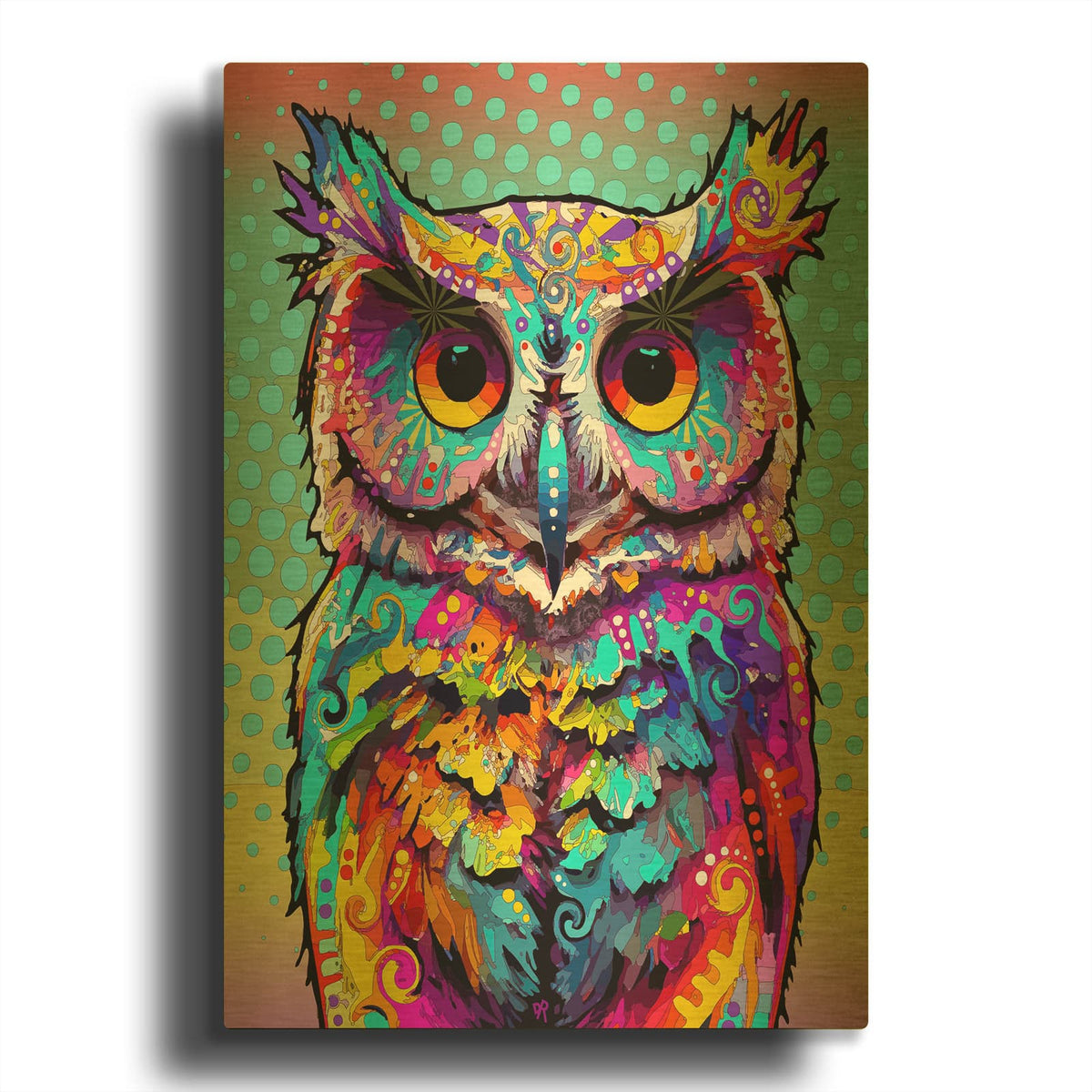 'Dignity Owl' By Dean Russo Gold Metal Wall Art