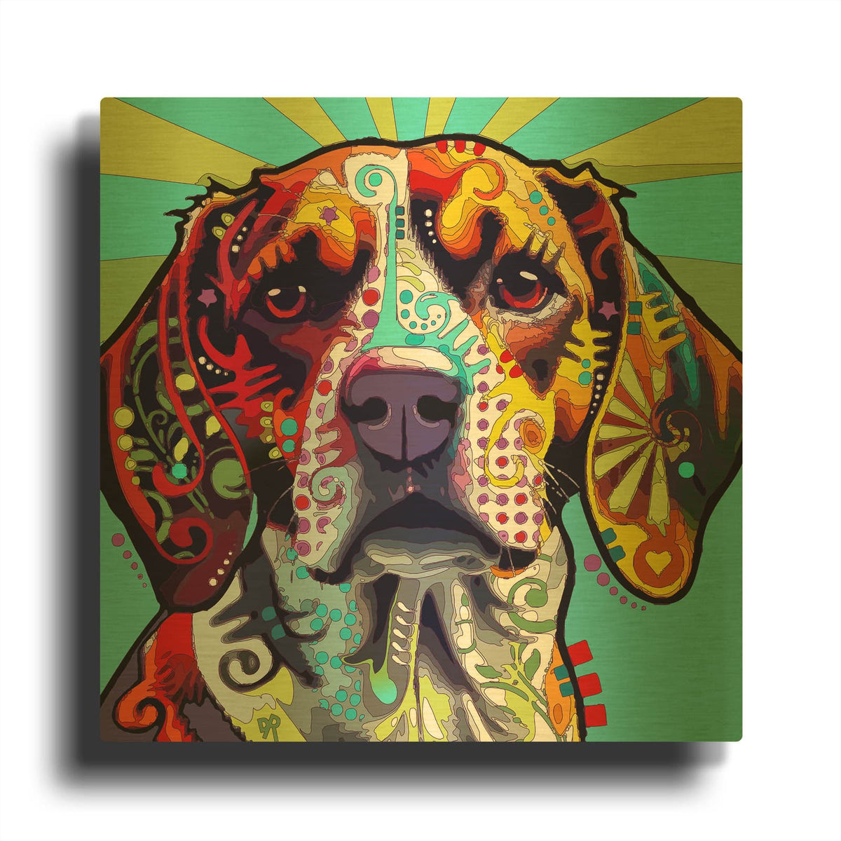 'Leave It To Beagle' By Dean Russo Gold Metal Wall Art