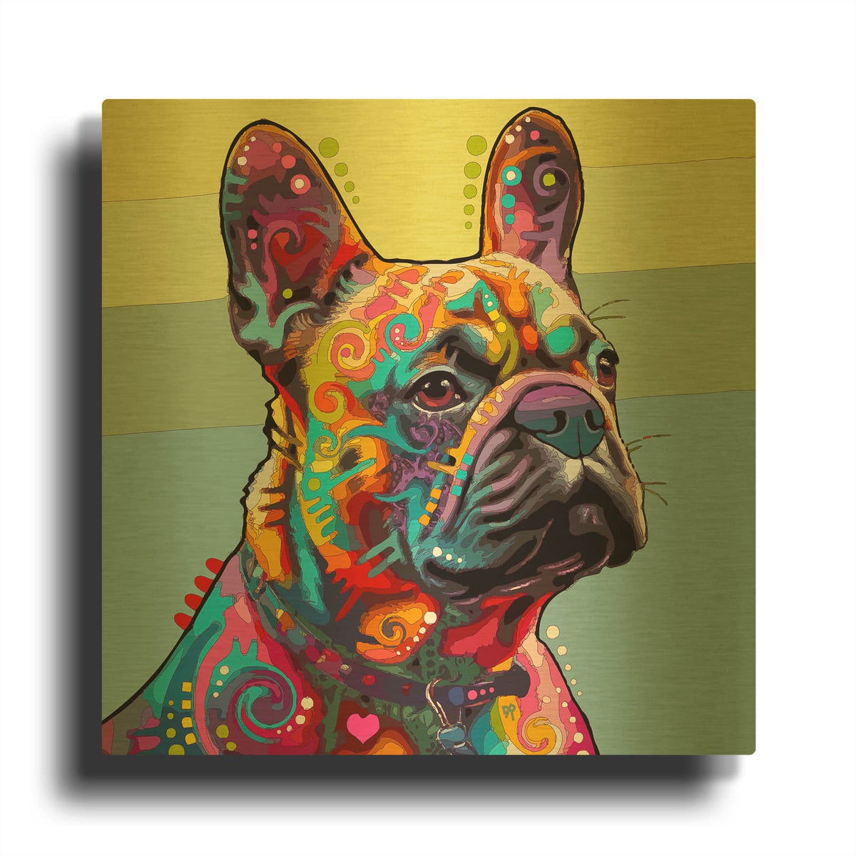'The Absolute Frenchie' By Dean Russo Gold Metal Wall Art