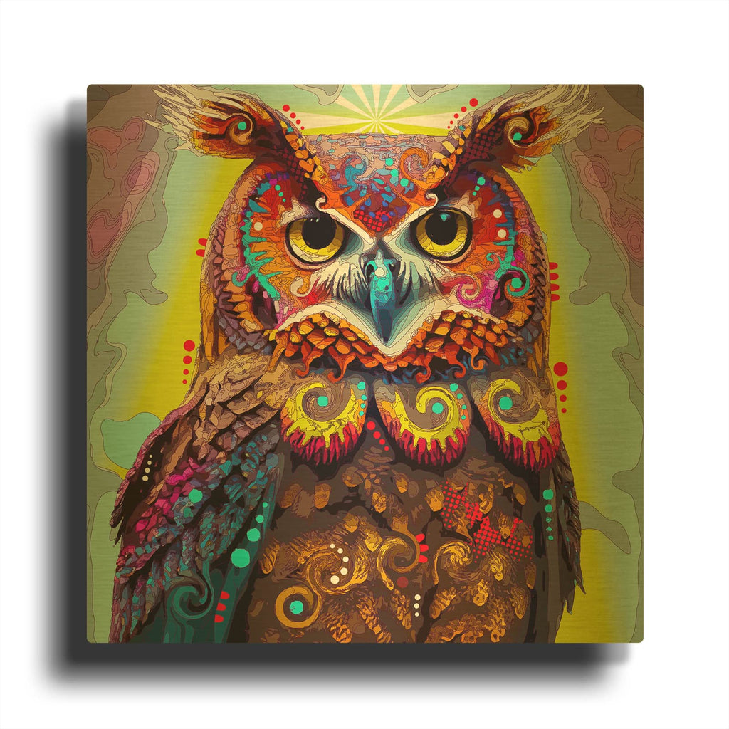 'Owl' By Dean Russo Gold Metal Wall Art