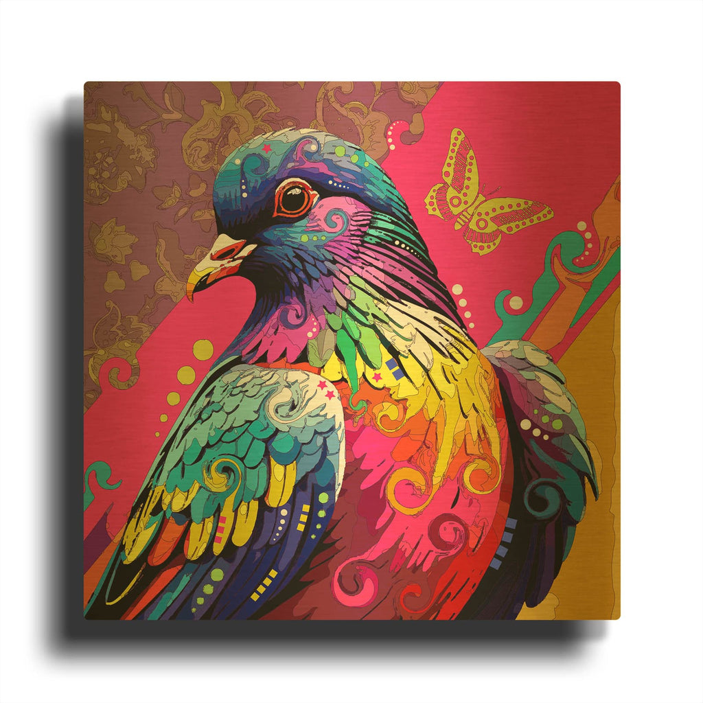 'Pigeon 2' By Dean Russo Gold Metal Wall Art