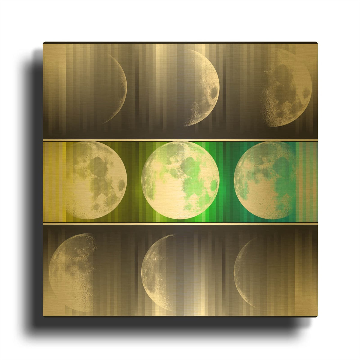 'Moon Phase 2' By Irena Orlov Gold Metal Wall Art