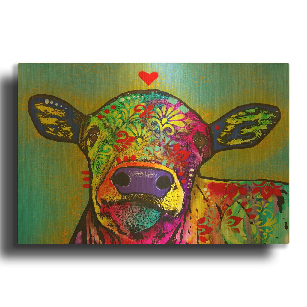 'Baby Moo' By Dean Russo Gold Metal Wall Art