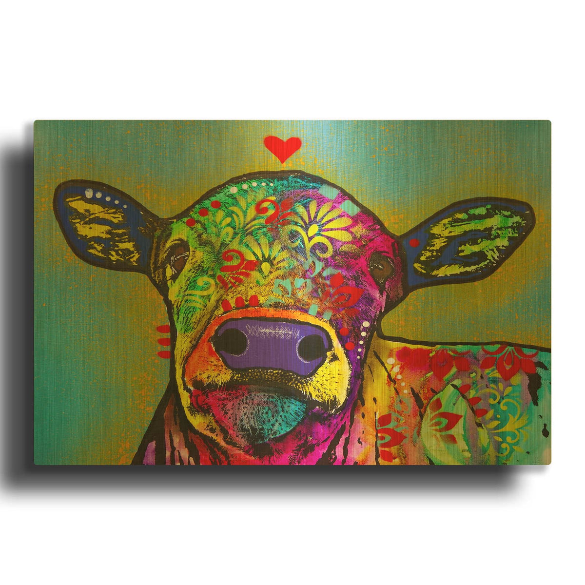 'Baby Moo' By Dean Russo Gold Metal Wall Art