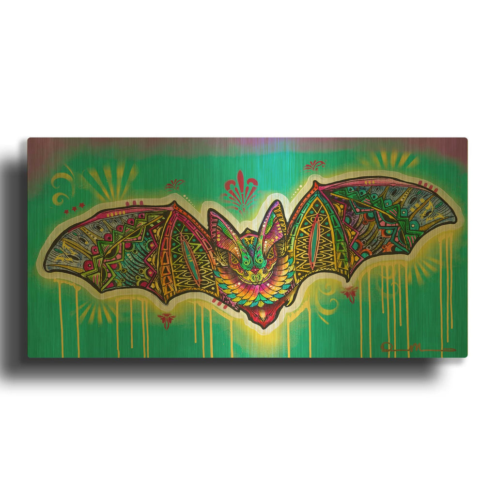 'Shaman Bat' By Dean Russo Gold Metal Wall Art