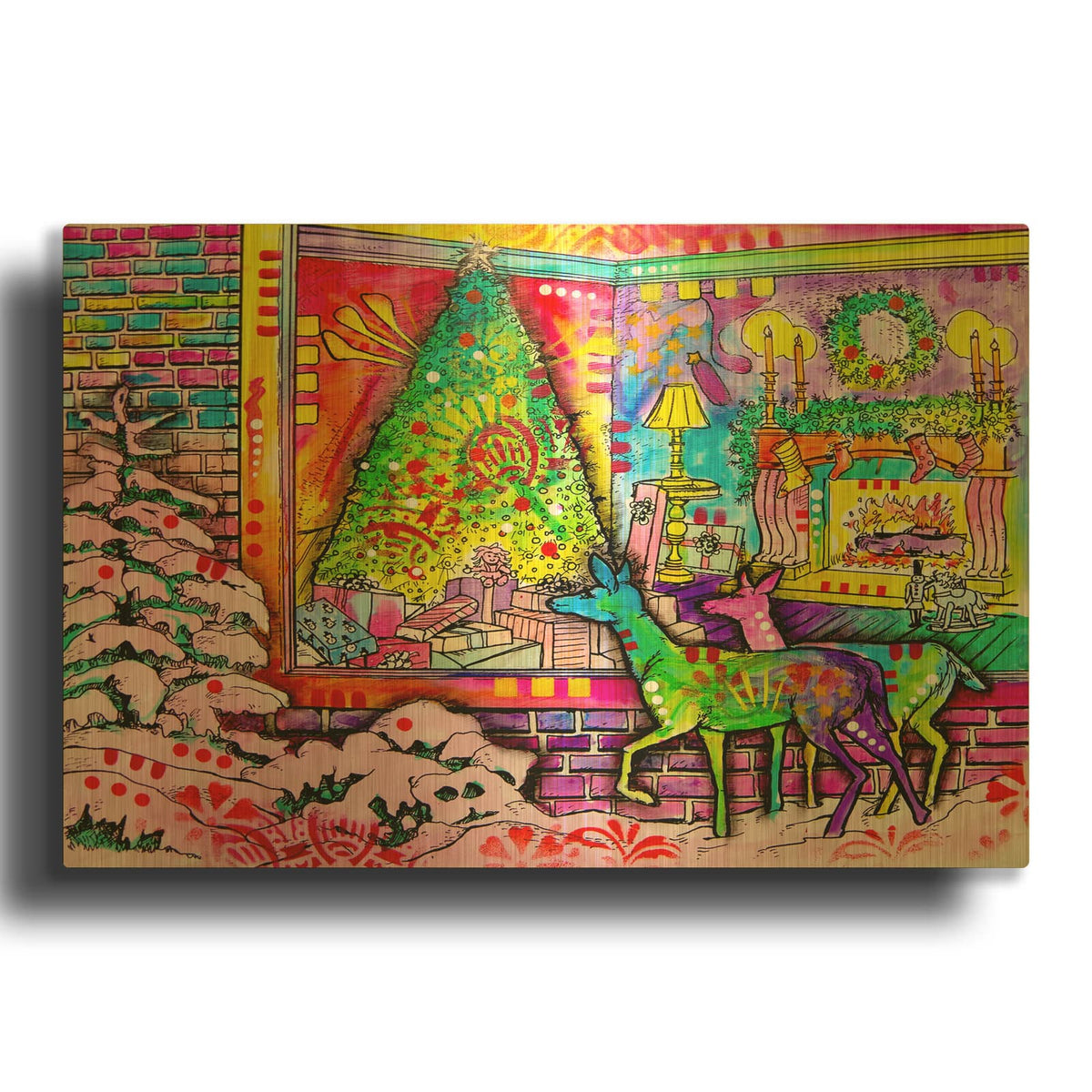 'Christmas With Dean' By Dean Russo Gold Metal Wall Art