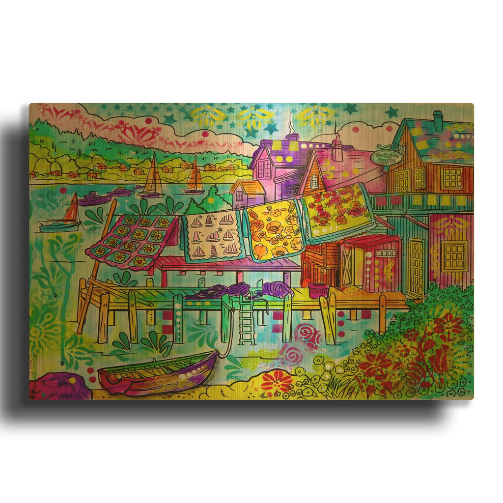 'Dean At The Docks' By Dean Russo Gold Metal Wall Art