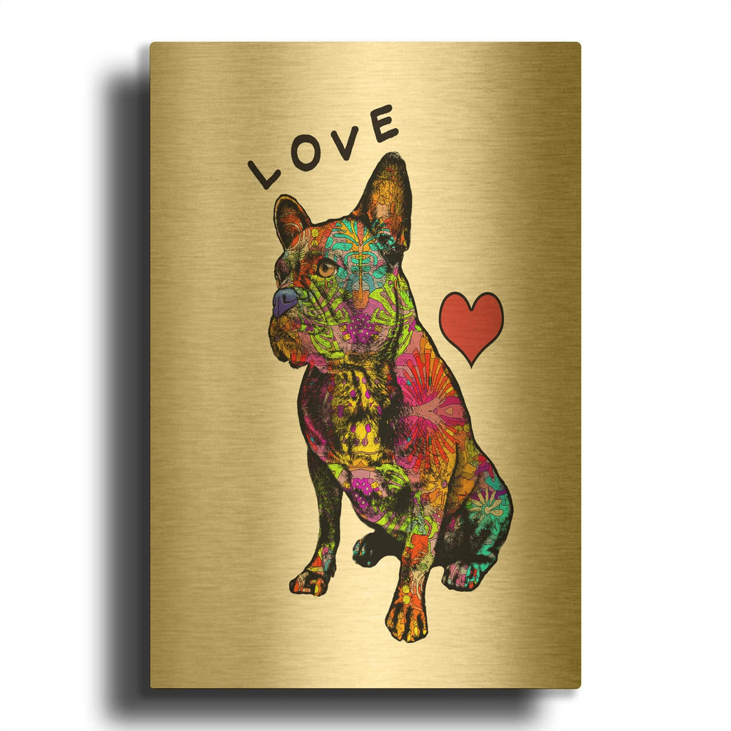 'Love French' By Dean Russo Gold Metal Wall Art