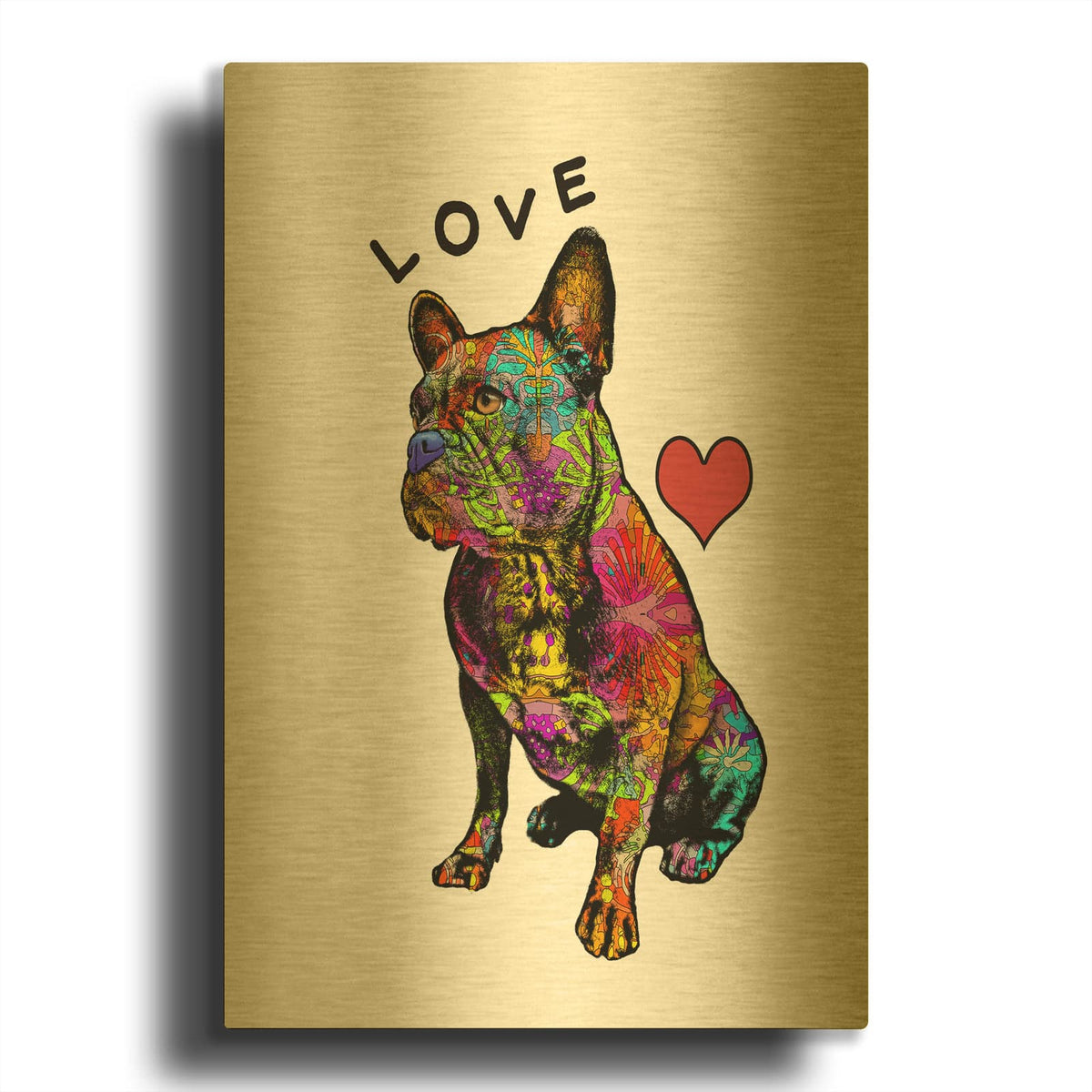 'Love French' By Dean Russo Gold Metal Wall Art