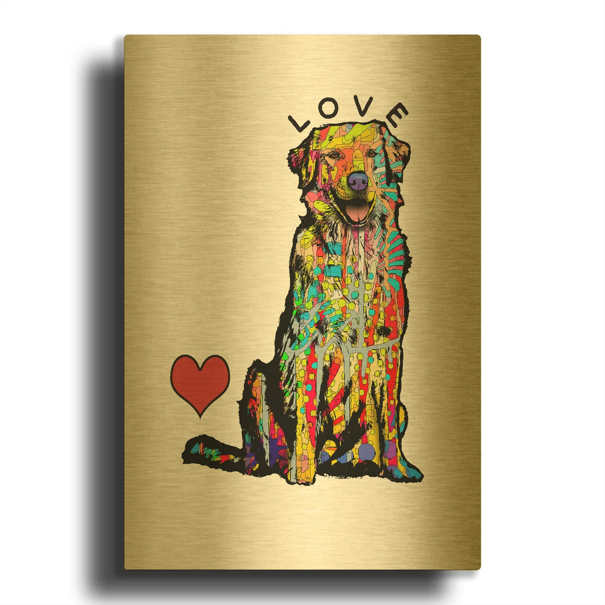 'Love Golden' By Dean Russo Gold Metal Wall Art