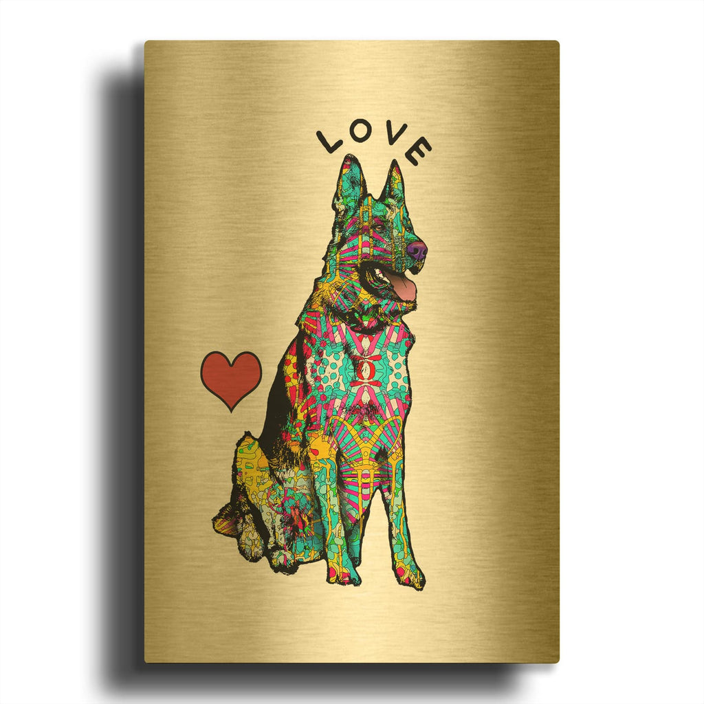'Love Shepherd' By Dean Russo Gold Metal Wall Art