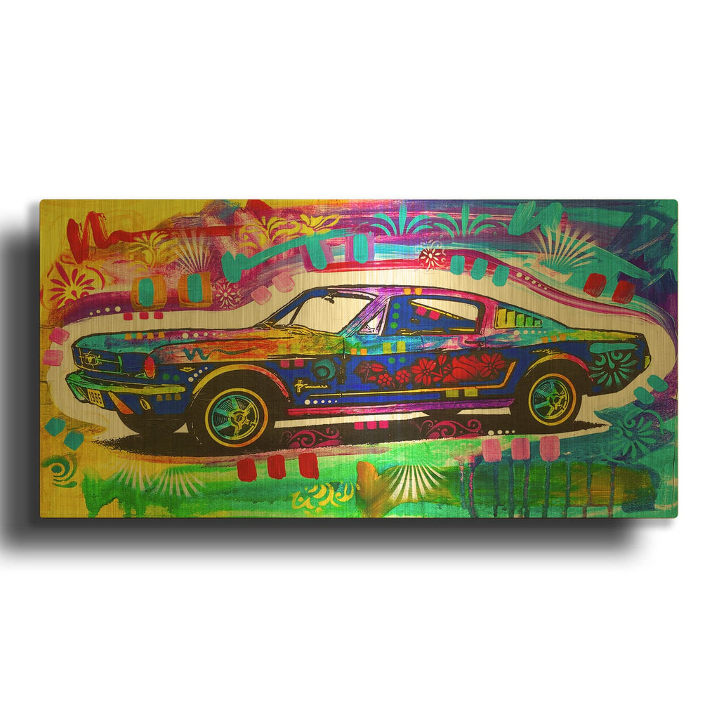 'Mustang' By Dean Russo Gold Metal Wall Art