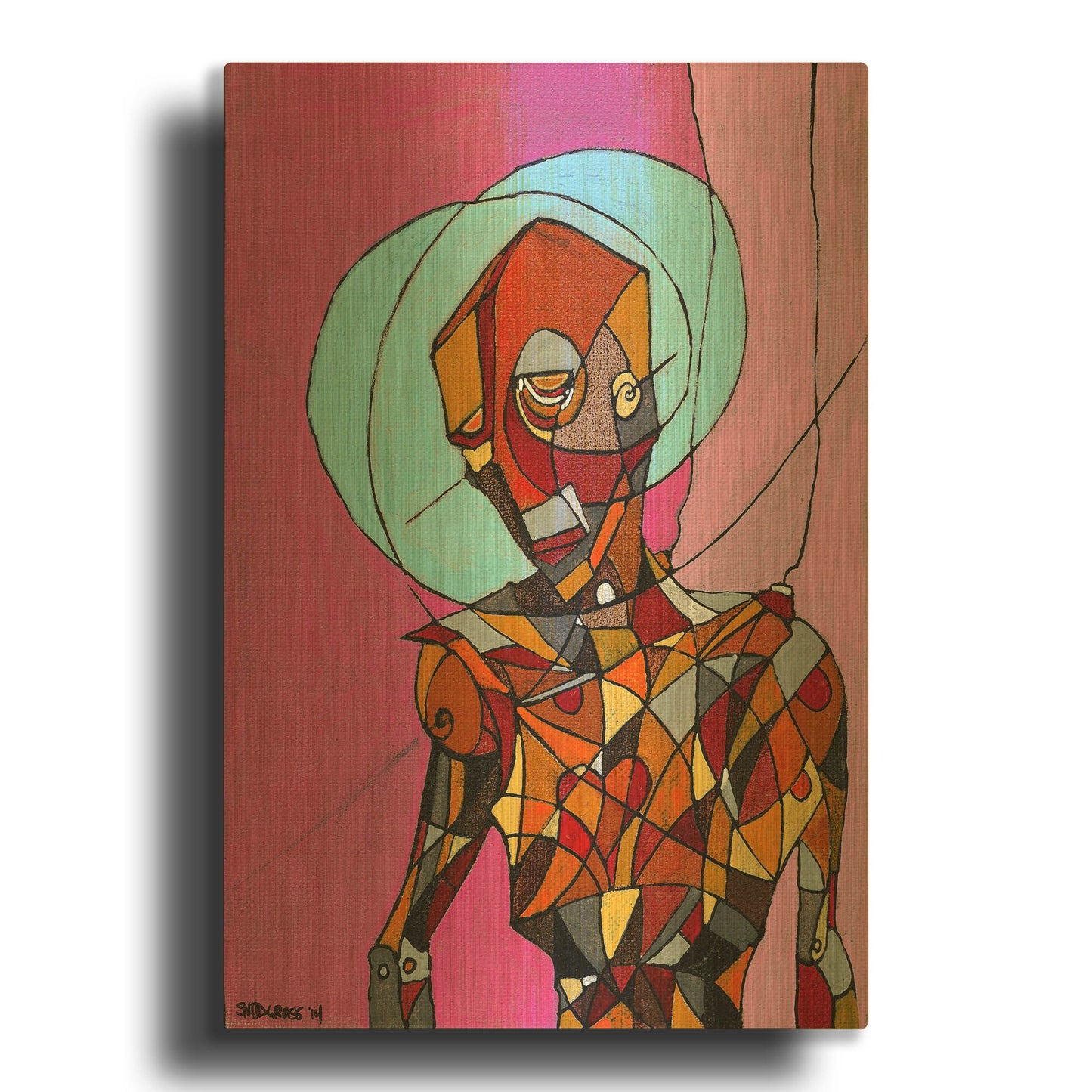 'Segmented Man' By Craig Snodgrass Gold Metal Wall Art
