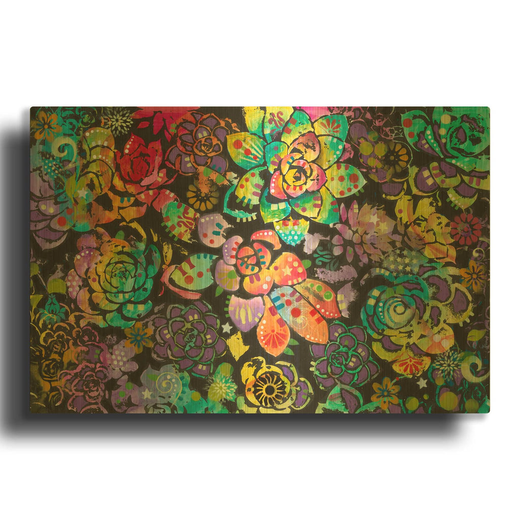 'Succulents' By Dean Russo Gold Metal Wall Art