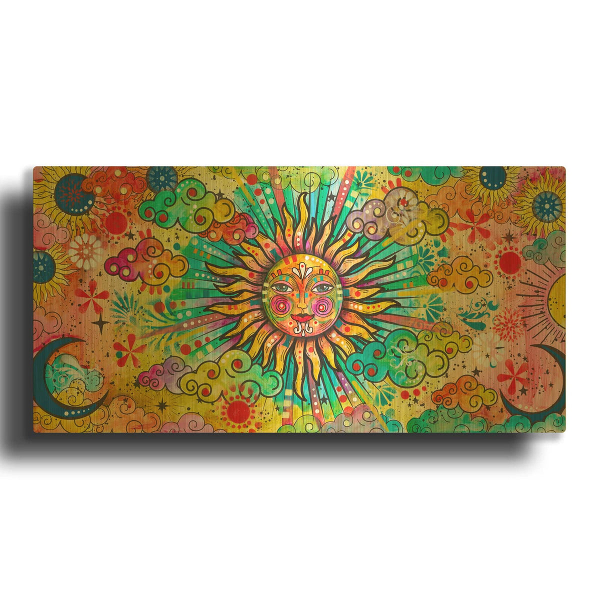 'Sun 2' By Dean Russo Gold Metal Wall Art