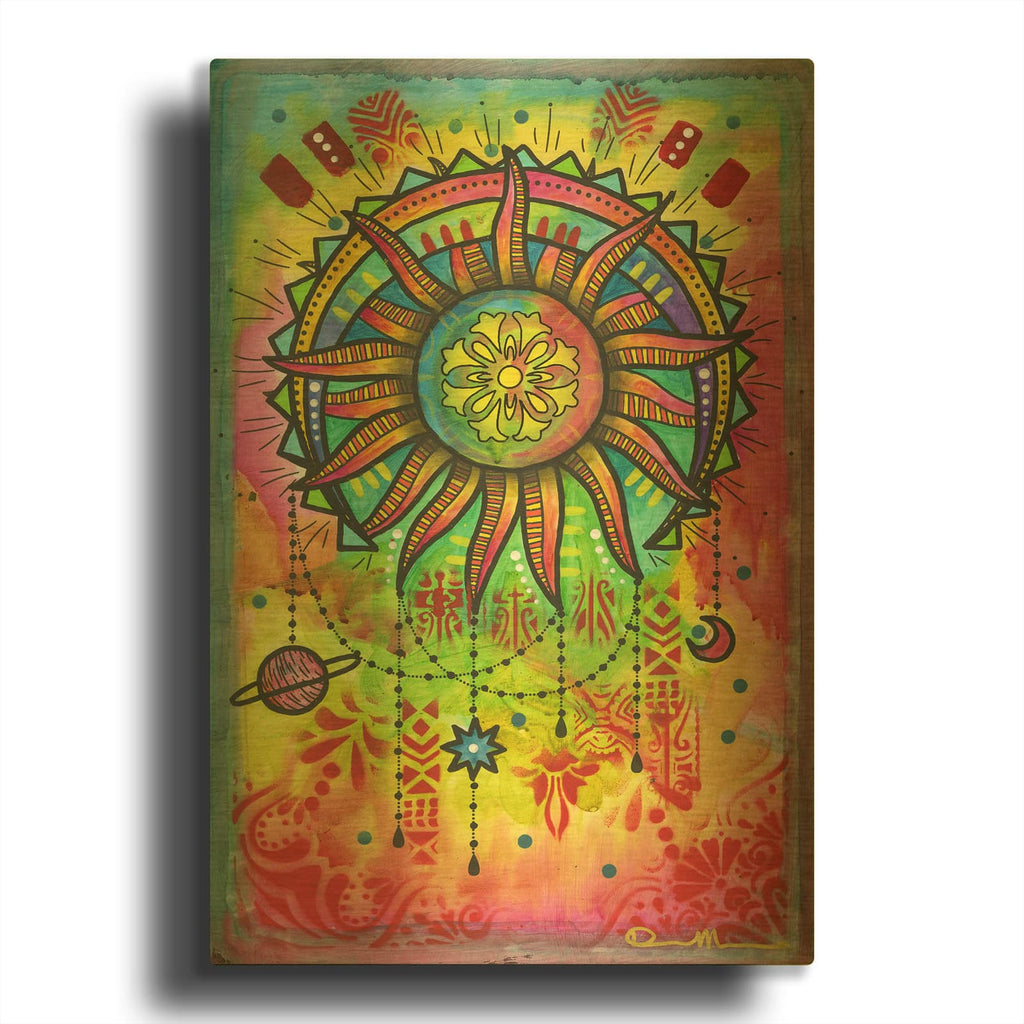 'Cosmic Balance 1' By Dean Russo Gold Metal Wall Art