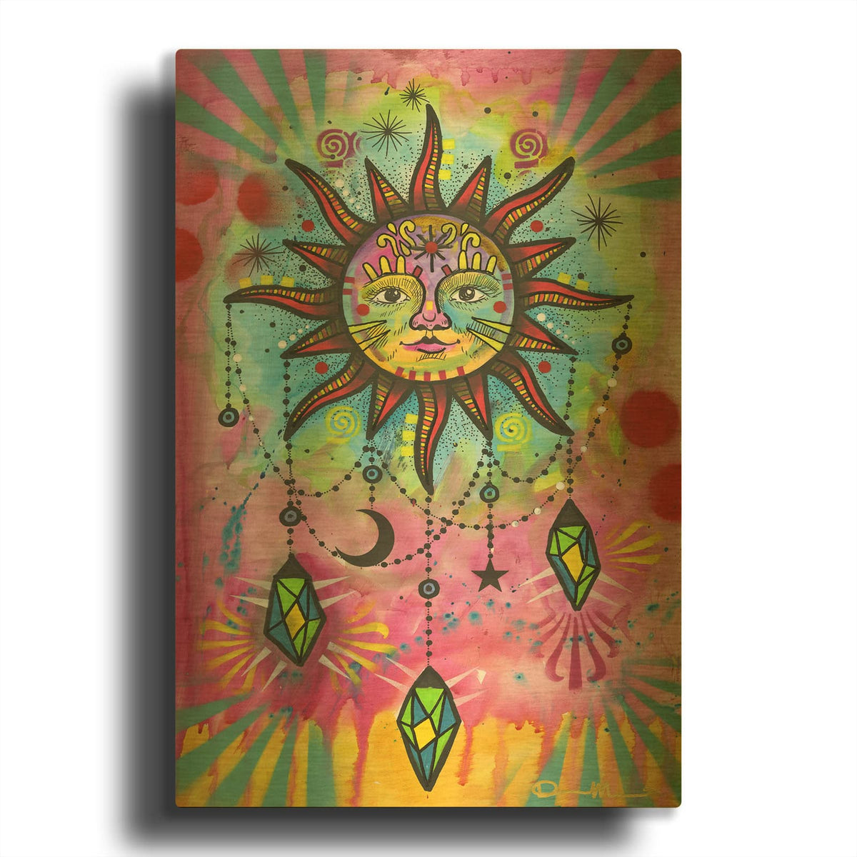 'Cosmic Balance 4' By Dean Russo Gold Metal Wall Art