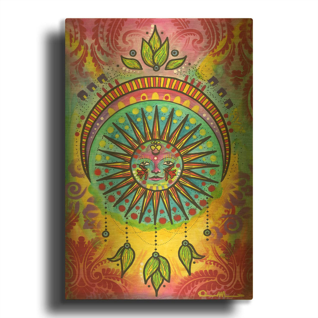 'Cosmic Balance 5' By Dean Russo Gold Metal Wall Art