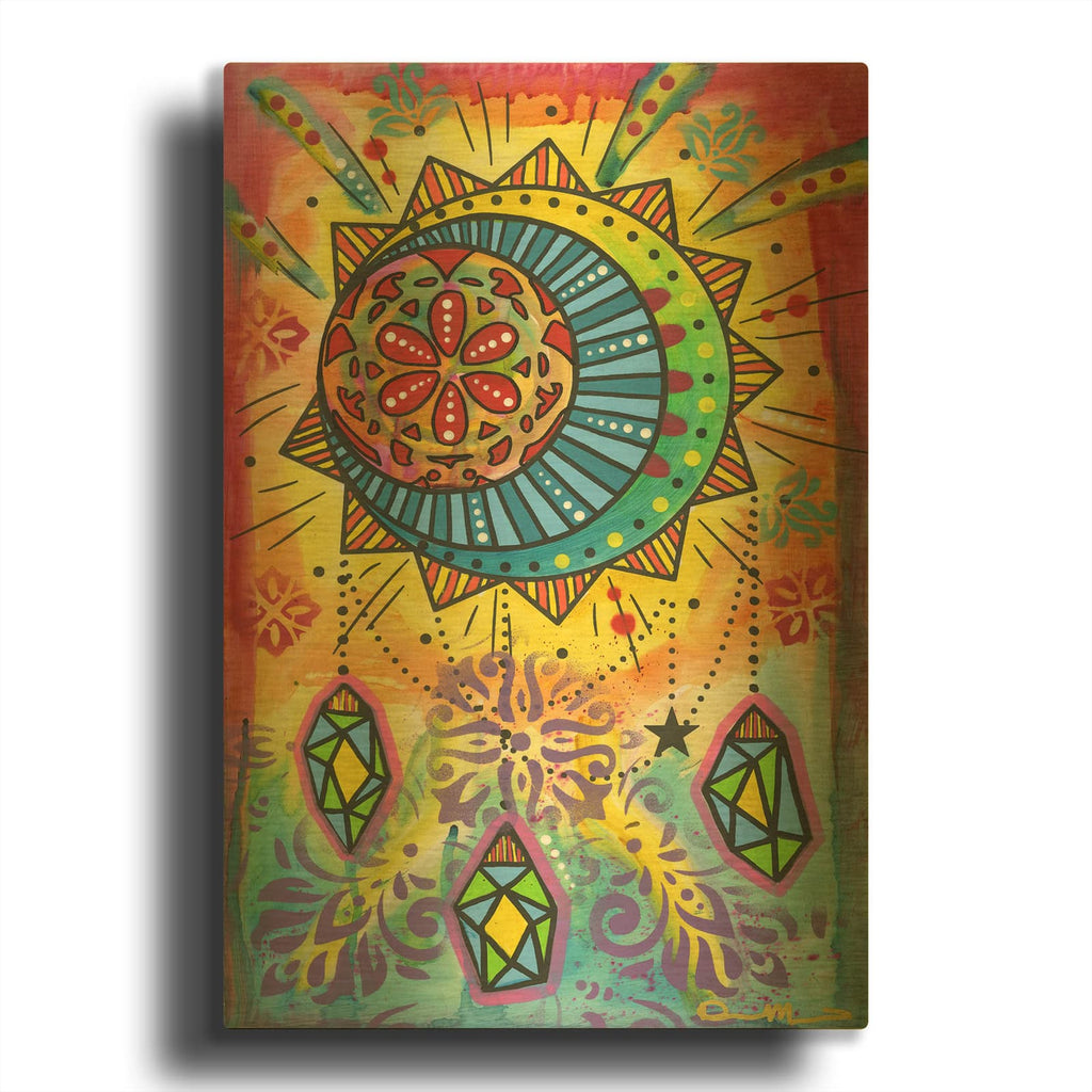 'Cosmic Balance 6' By Dean Russo Gold Metal Wall Art