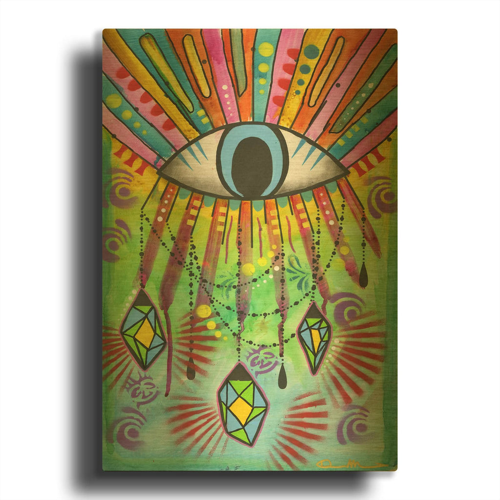 'Cosmic Balance 7' By Dean Russo Gold Metal Wall Art