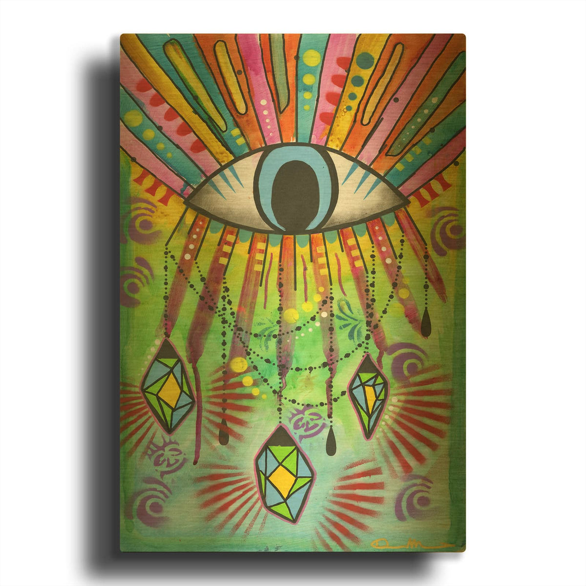 'Cosmic Balance 7' By Dean Russo Gold Metal Wall Art