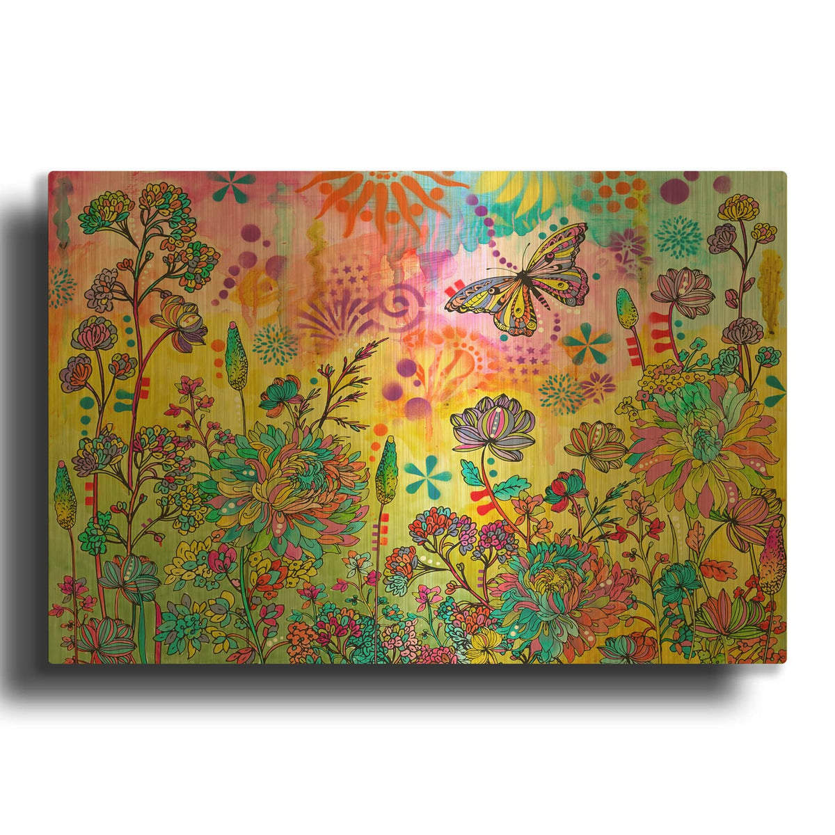 'Floating Through Nature' By Dean Russo Gold Metal Wall Art
