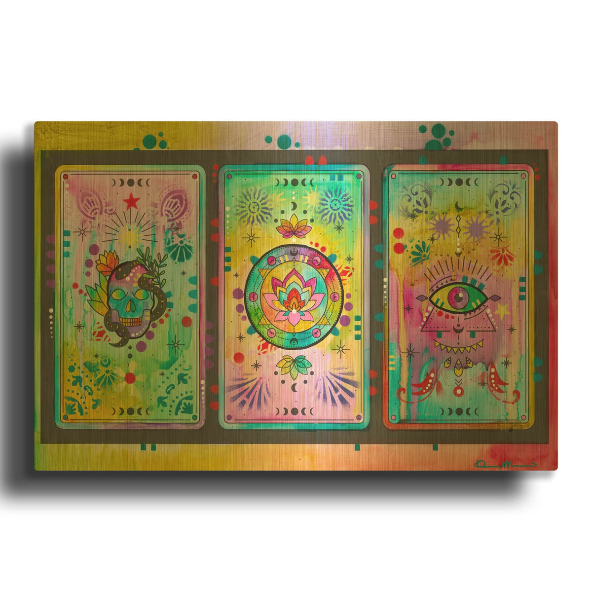 'Tarot Reading' By Dean Russo Gold Metal Wall Art