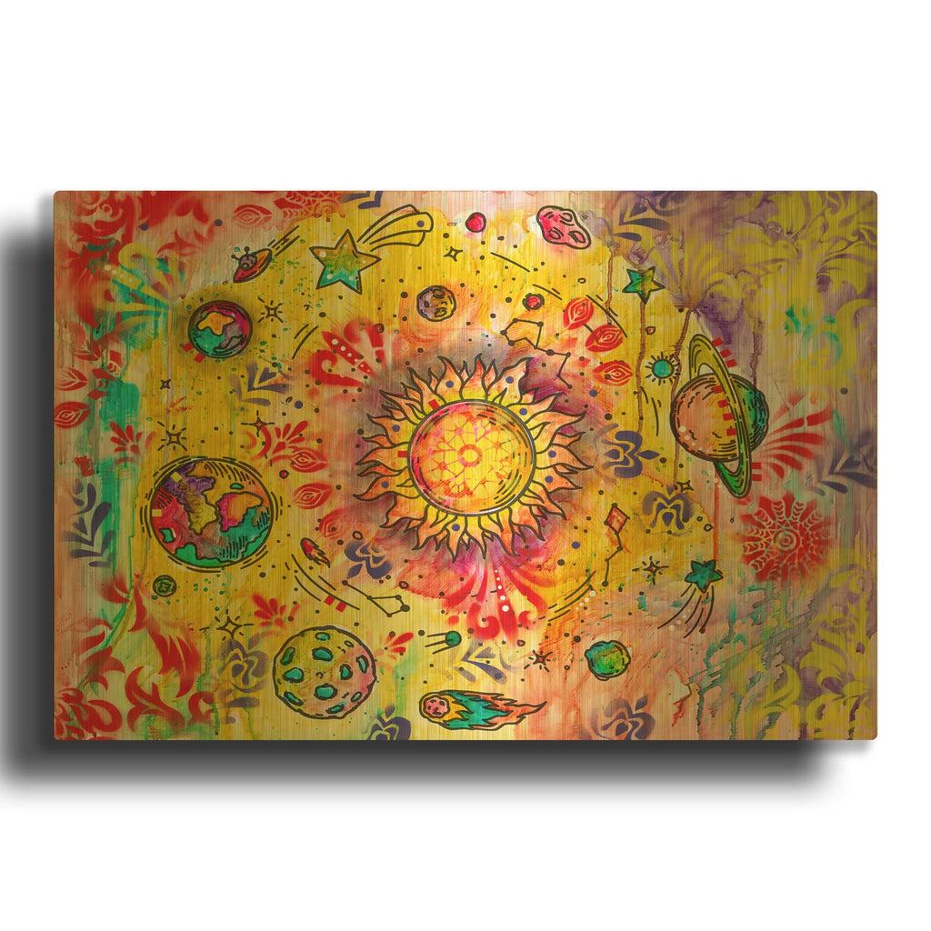 'Rotation Around The Sun' By Dean Russo Gold Metal Wall Art