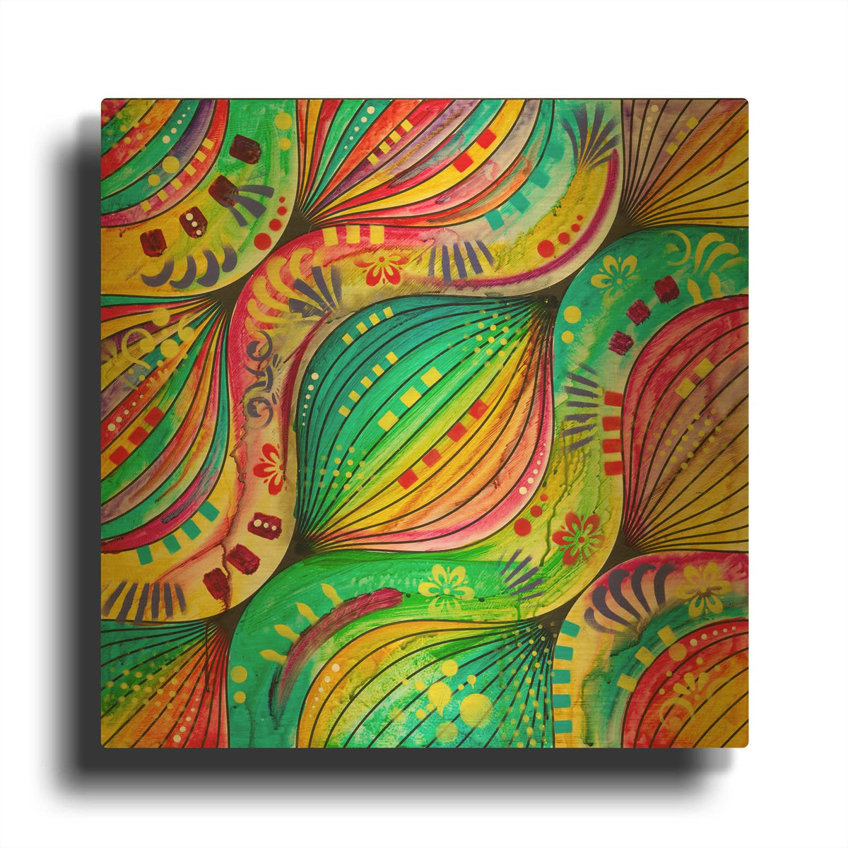 'Wavy Pattern' By Dean Russo Gold Metal Wall Art